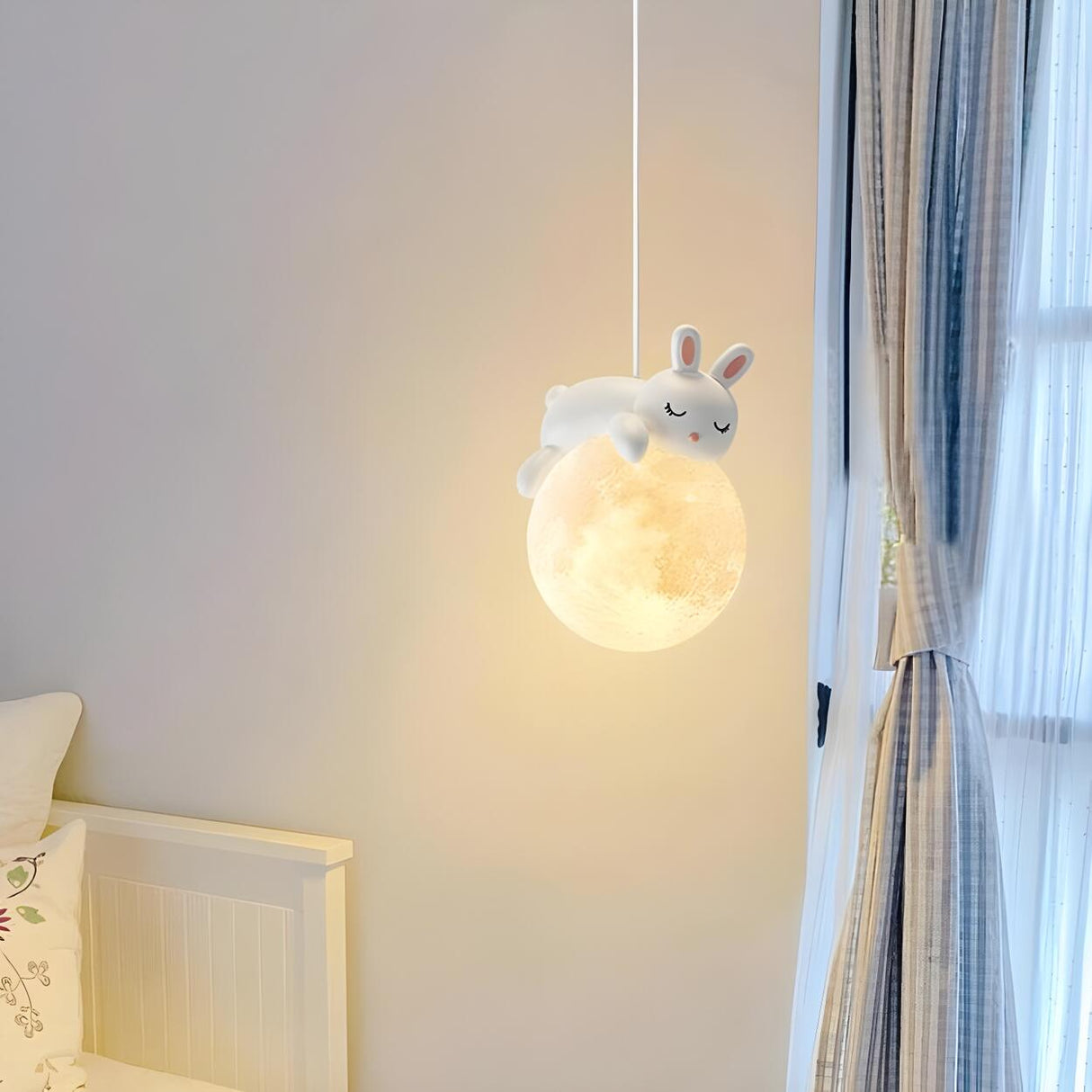 Cute Bear Globe Kids Children Room Pendant Light Image - 5