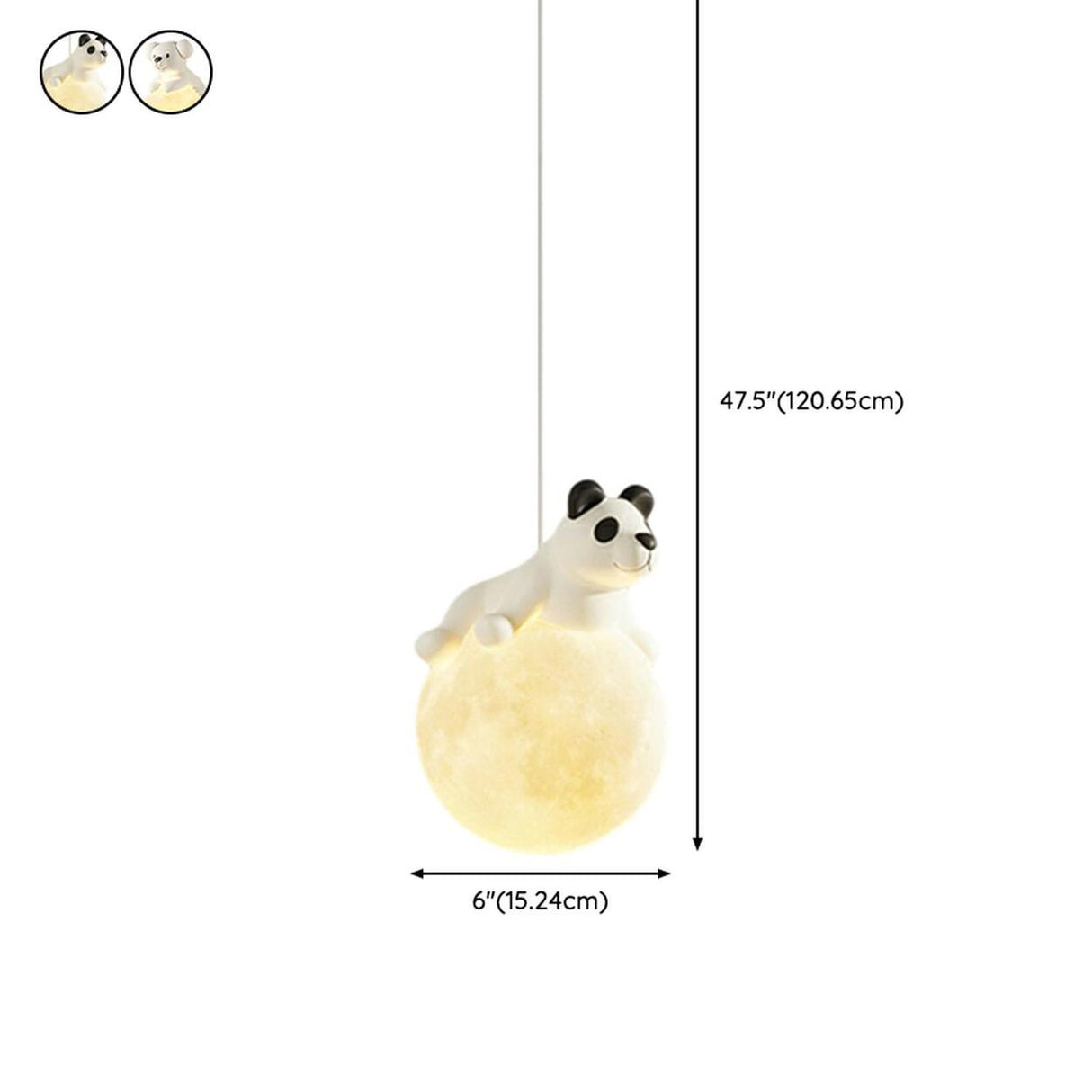 Cute Bear White Acrylic Children Room Pendant Light 