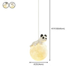 Cute Bear White Acrylic Children Room Pendant Light #size