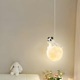 Cute Bear White Acrylic Children Room Pendant Light Image - 3