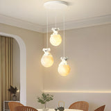 Cute Bear White Acrylic Children Room Pendant Light Image - 4