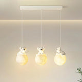 Cute Bear White Acrylic Children Room Pendant Light Image - 6