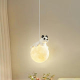 Cute Bear White Acrylic Children Room Pendant Light Image - 7