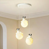 Cute Bear White Acrylic Children Room Pendant Light Image - 8