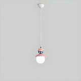 Cute Cartoon Children Room Blue Round Pendant Light Image - 6