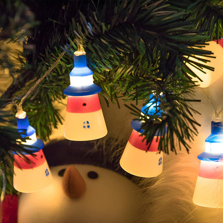 Cute Cartoon Lighthouse LED Christmas String Lights Image - 1