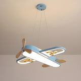 Cute Children Room Blue Airplane Acrylic LED Pendant Light Image - 2