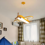 Cute Children Room Blue Airplane Acrylic LED Pendant Light Image - 3