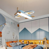 Cute Children Room Blue Airplane Acrylic LED Pendant Light Image - 5