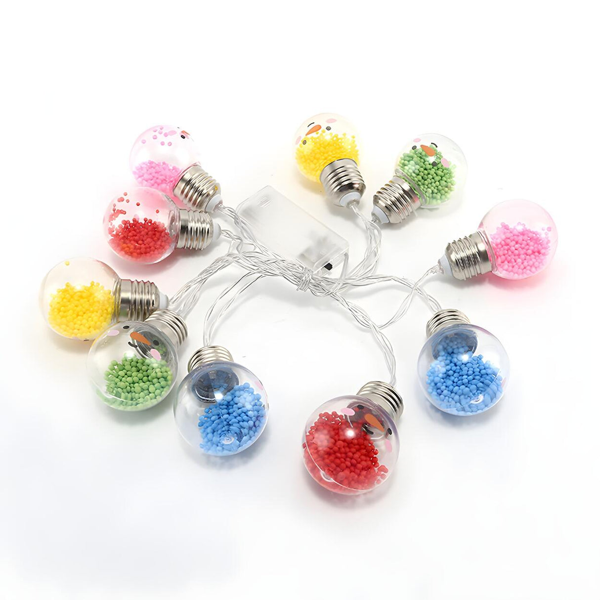 Cute Christmas Smiling Snowman LED String Lights Image - 10