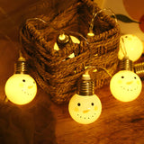 Cute Christmas Smiling Snowman LED String Lights Image - 17