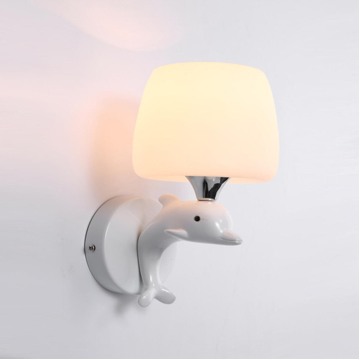 Cute Dolphin-Themed Wall Lamp for Children's Room Image - 6