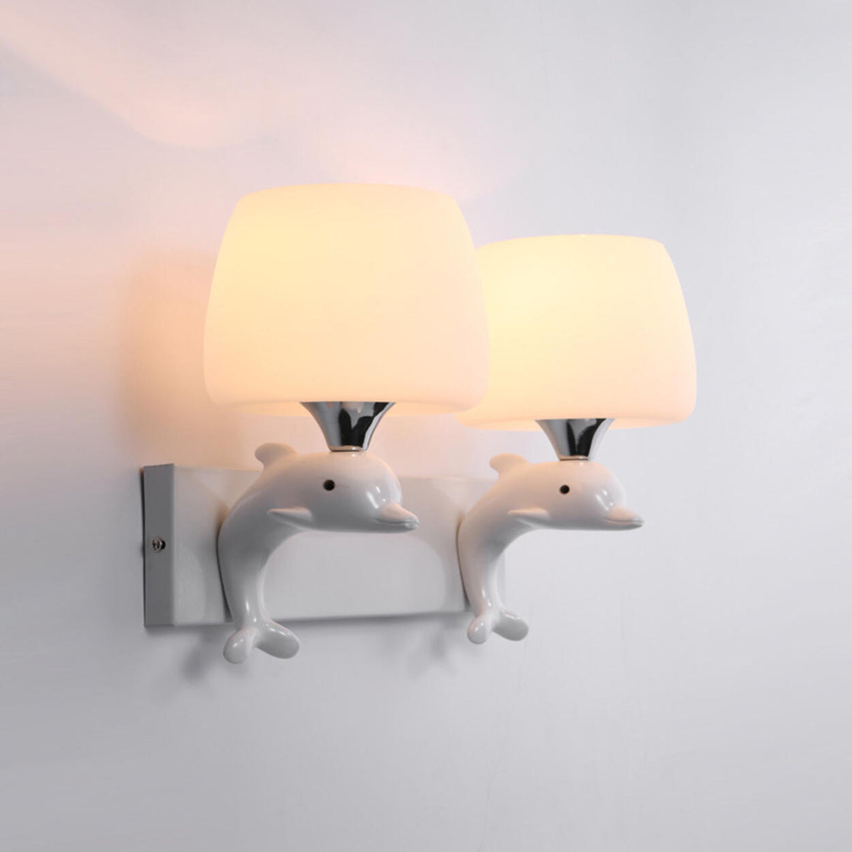 Cute Dolphin-Themed Wall Lamp for Children's Room Image - 8