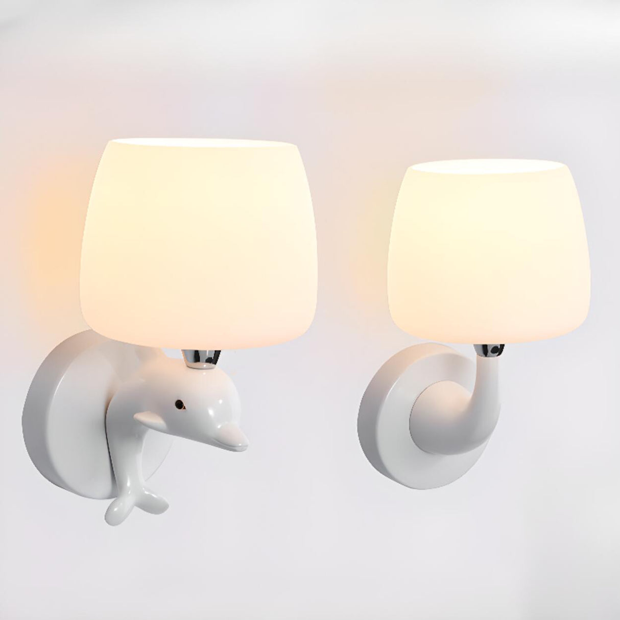 Cute Dolphin-Themed Wall Lamp for Children's Room Image - 9