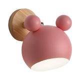 Cute Kid's Room Green Bear Ears Wooden Wall Sconce Image - 10