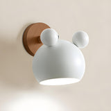 Cute Kid's Room Green Bear Ears Wooden Wall Sconce Image - 15