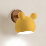 Cute Kid's Room Green Bear Ears Wooden Wall Sconce Image - 19