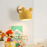 Cute Kid's Room Green Bear Ears Wooden Wall Sconce Image - 20