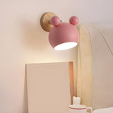 Cute Kid's Room Green Bear Ears Wooden Wall Sconce Image - 22