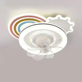 Cute Kids Room 7 Blade Crown Round Ceiling Fan Light Image - 13