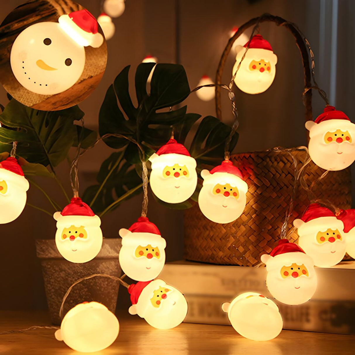 Cute Modern Santa Claus Christmas LED String Lights Image - 1