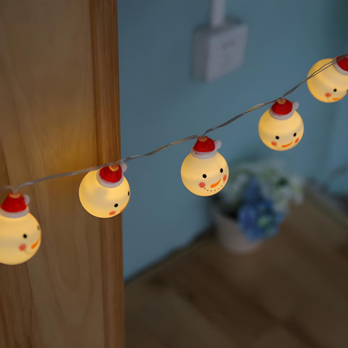 Cute Modern Santa Claus Christmas LED String Lights Image - 5