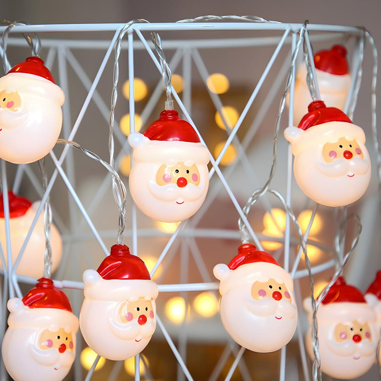 Cute Modern Santa Claus Christmas LED String Lights Image - 9