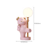 Cute Pink Bear Resin Table Lamp with Dimming Switch Image - 21