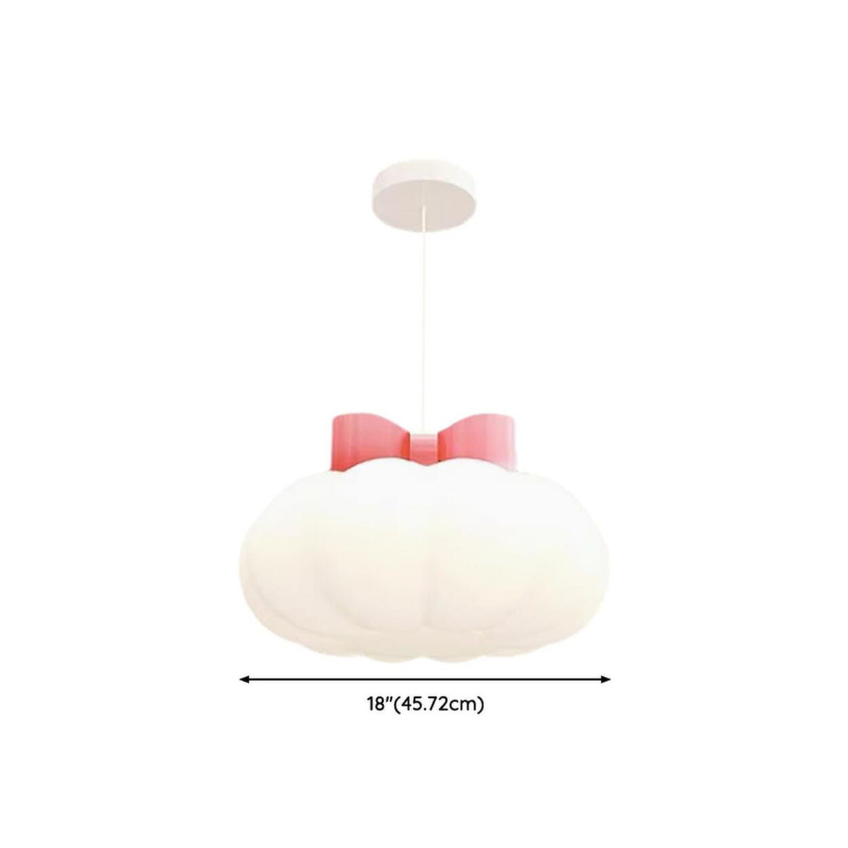 Cute Pink Bow White Cloud Acrylic Bedroom Pendant Light 