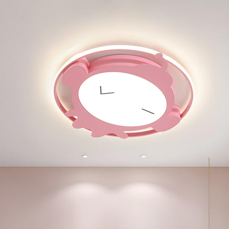 Cute Pink Monkey Shaped LED Flush Mount Ceiling Light Image - 1