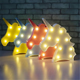 Cute Plastic Unicorn LED Mini Night Light Kids Room Image - 2