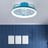 Cute Round 7 Blades Dimmable Modern Ceiling Fan Light Image - 1