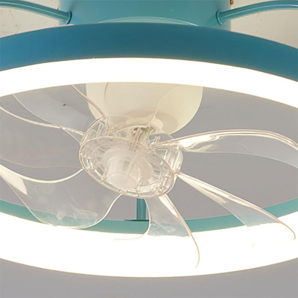 Cute Round 7 Blades Dimmable Modern Ceiling Fan Light Image - 15