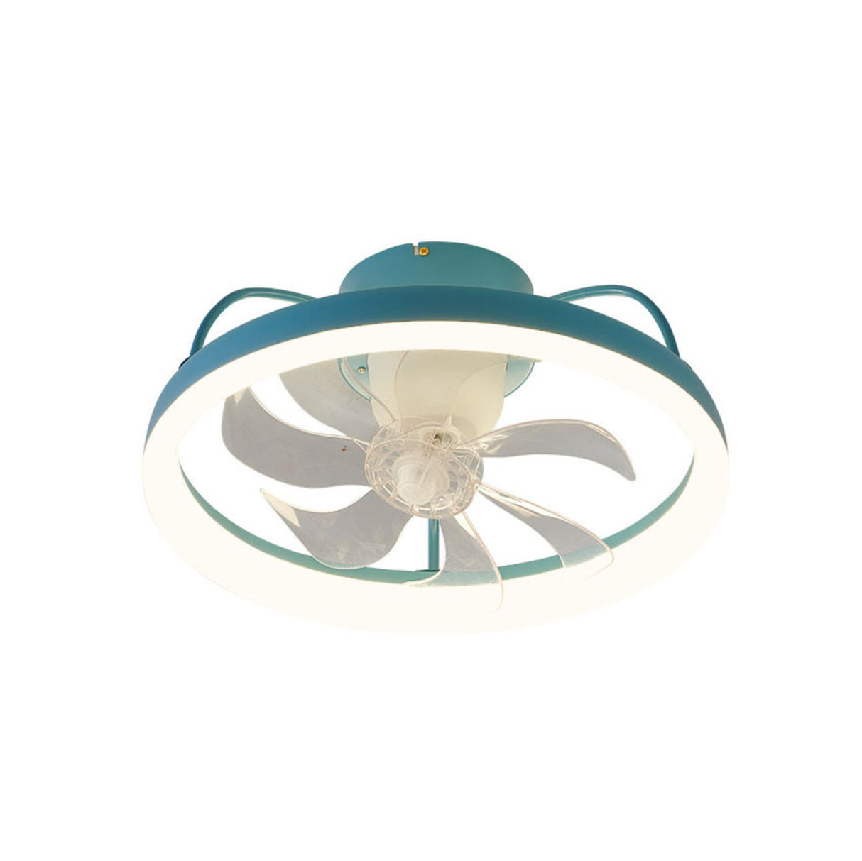 Cute Round 7 Blades Dimmable Modern Ceiling Fan Light Image - 5