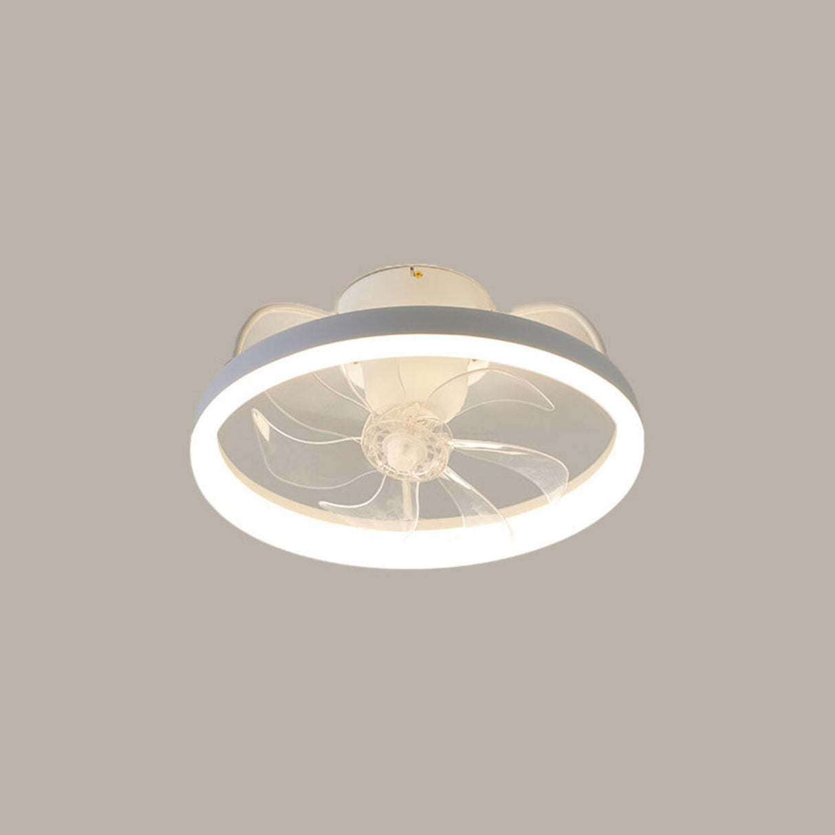 Cute Round 7 Blades Dimmable Modern Ceiling Fan Light Image - 7