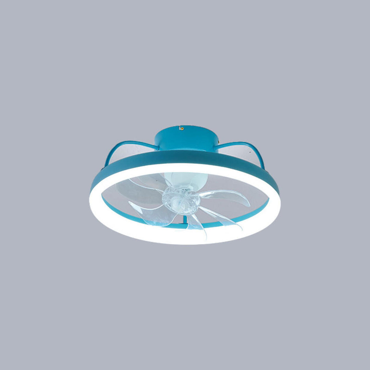 Cute Round 7 Blades Dimmable Modern Ceiling Fan Light Image - 9