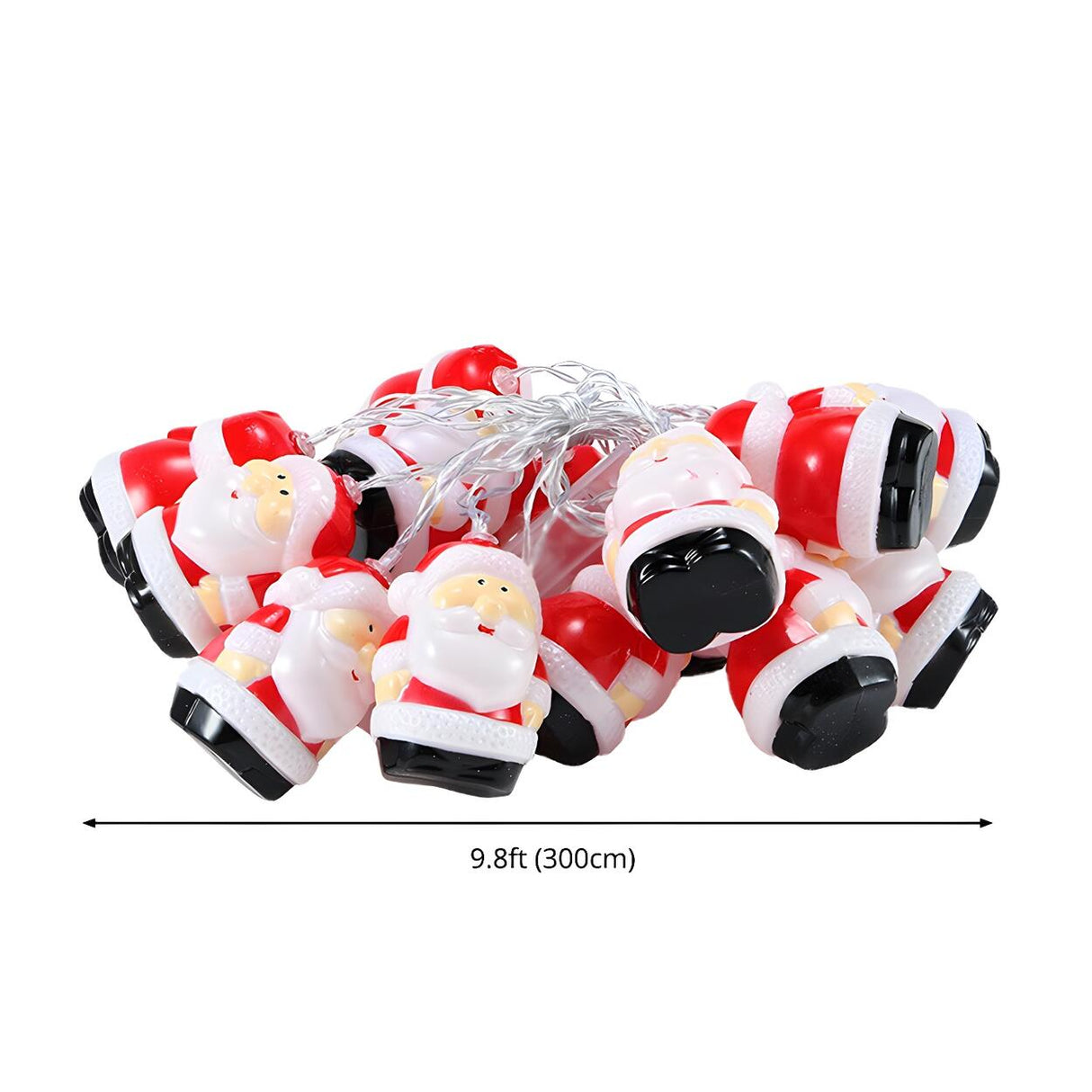 Cute Santa Claus Christmas Red LED String Lights Image - 6