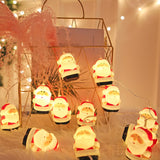 Cute Santa Claus Christmas Red LED String Lights Image - 2