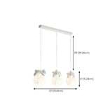 Cute White Bear and Moon LED Island Pendant Light #size