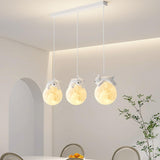 Cute White Bear and Moon LED Island Pendant Light Image - 4