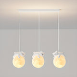 Cute White Bear and Moon LED Island Pendant Light Image - 8