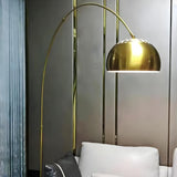 Cutting-edge Gold Dome and Arc Metallic Floor Lamp Image - 12