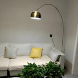 Cutting-edge Gold Dome and Arc Metallic Floor Lamp Image - 13