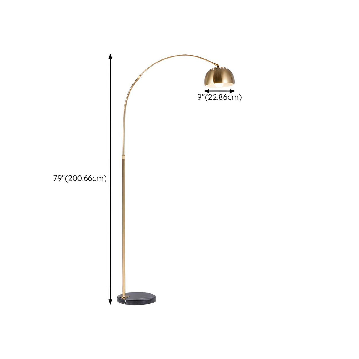 Cutting-edge Gold Dome and Arc Metallic Floor Lamp Image - 15