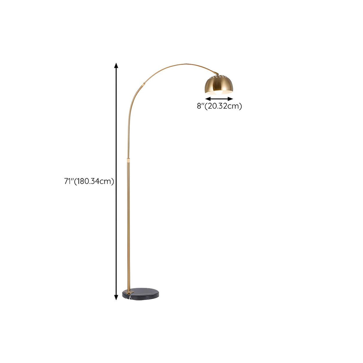 Cutting-edge Gold Dome and Arc Metallic Floor Lamp Image - 16