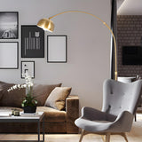 Cutting-edge Gold Dome and Arc Metallic Floor Lamp Image - 4