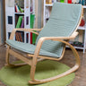 Cyan Ergonomic Track Arms Rocking Chair with Slipcover Image - 4