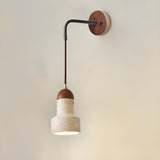 Cylinder Brown and Beige Bedside Pendant Wall Sconce Image - 8