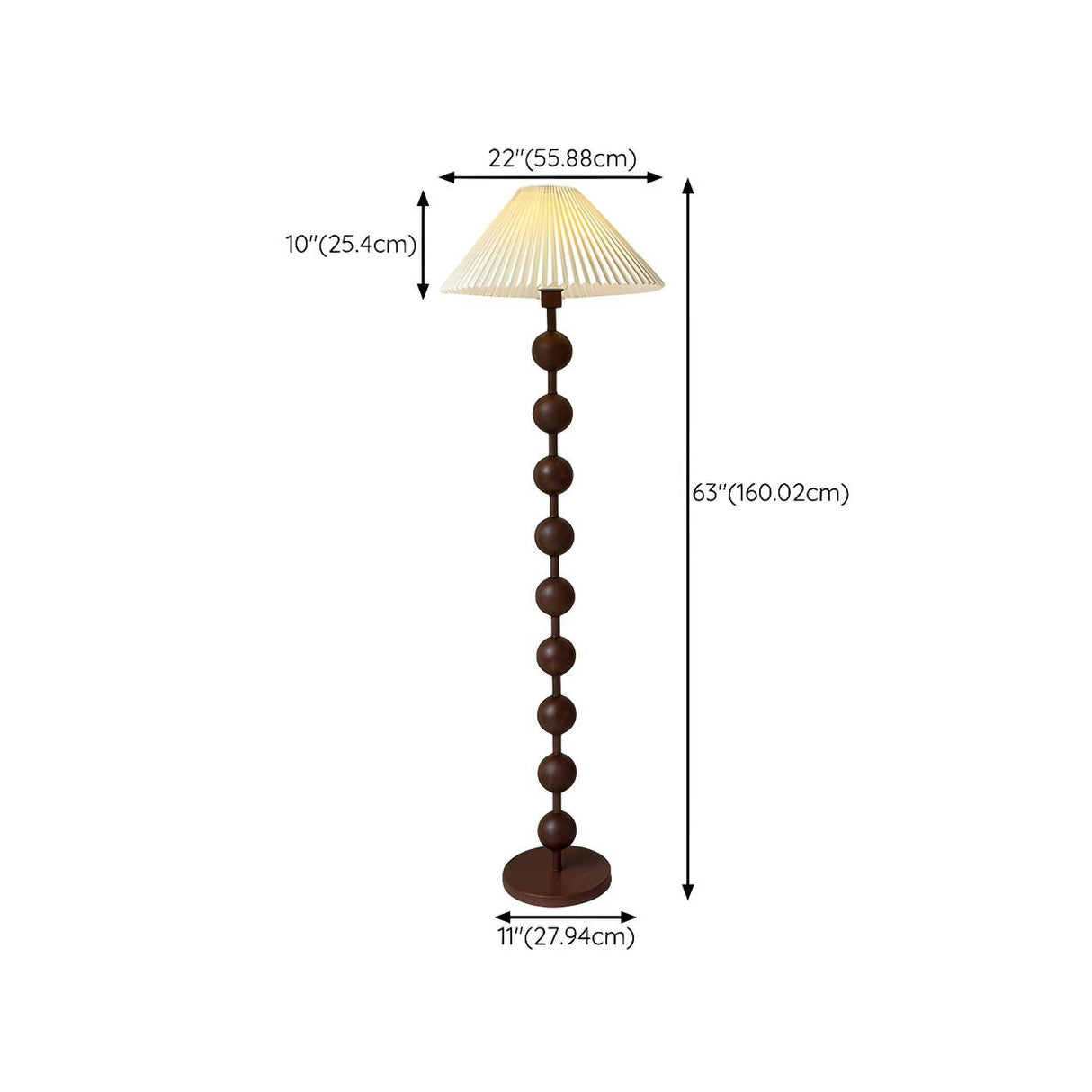 Cylinder Hugo Barbell Wooden Textured Floor Lamp 