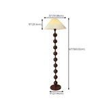 Cylinder Hugo Barbell Wooden Textured Floor Lamp #size